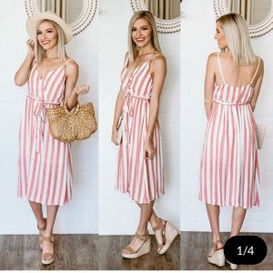 Striped midi dress-NWT